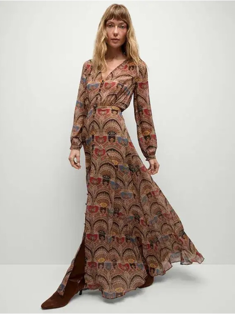 Veronica Beard Makenzie 100% Silk Tapestry Print Midi Dress Size 0 $898
